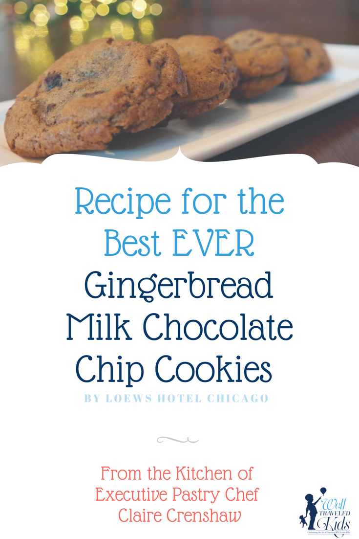 Recipe for the Best EVER Gingerbread Milk Chocolate Chip Cookies by Loews Chicago Hotel ****** holiday cookies | Gingerbread cookies | Best cookie recipes | gingerbread chocolate chip cookie recipes | Best holiday cookies ever | famous cookie recipe | delicious cookies | yummy cookies