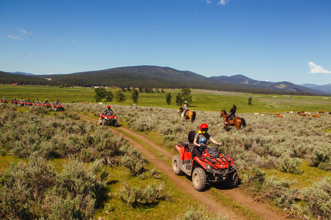 atv and horses at Paws Up