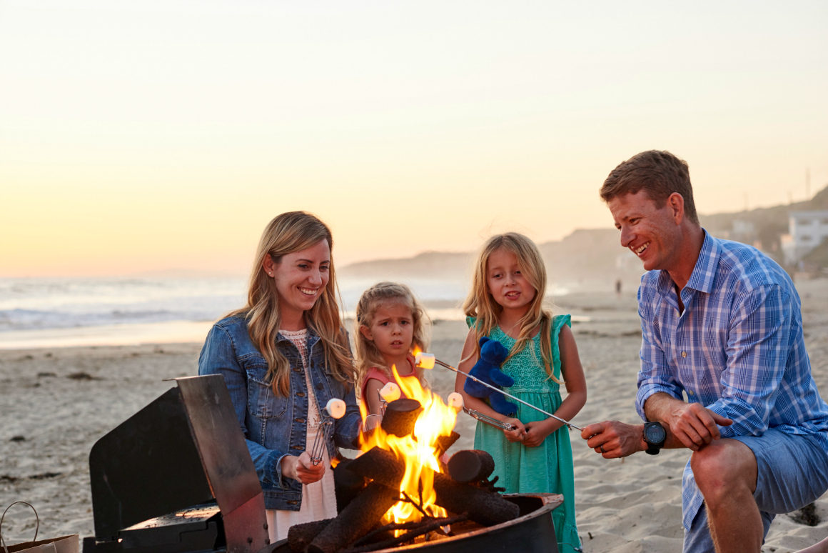 smores on the beach - well traveled kids