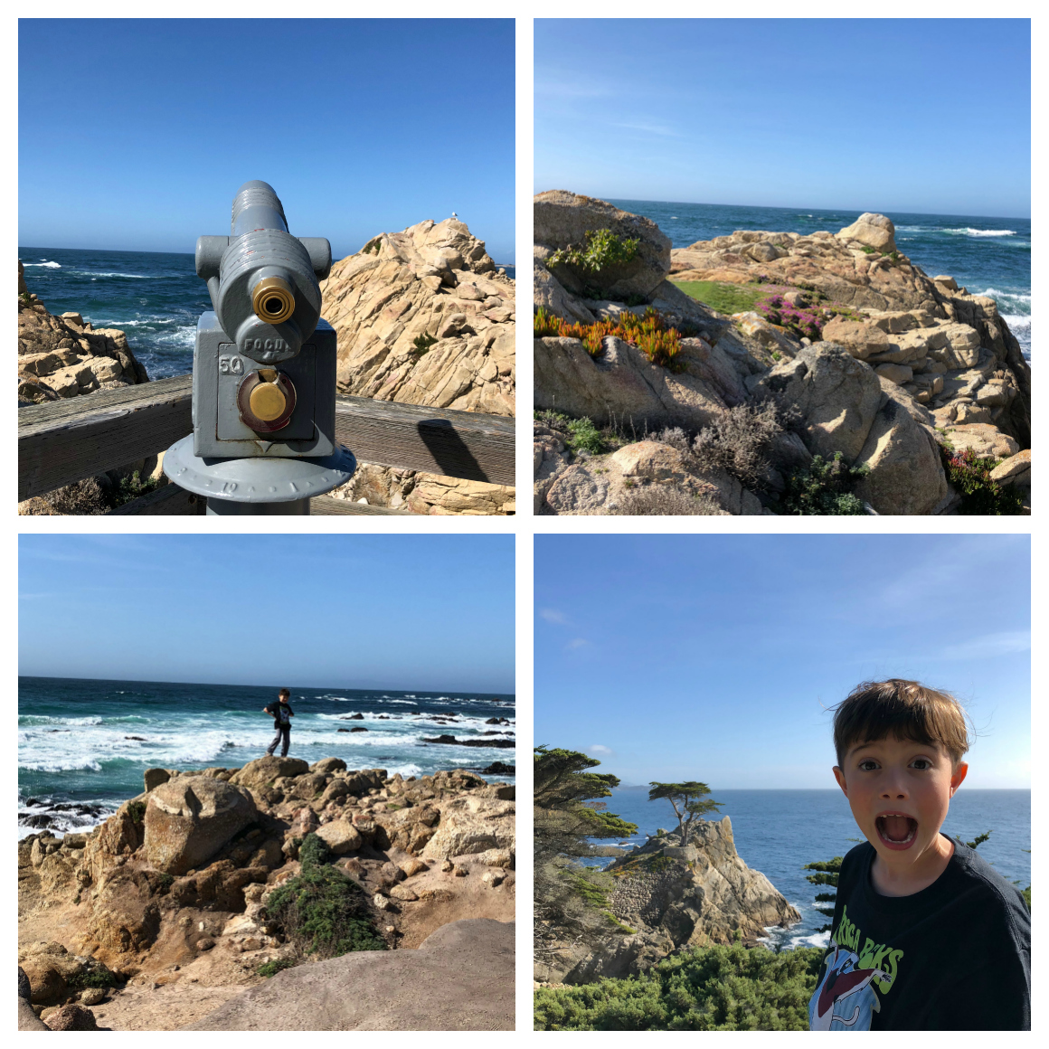 17 mile drive Pebble beach with kids - well traveled kids